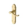 Heritage Brass Door Handle Lever Latch Savoy Design Satin Brass finish