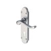 Heritage Brass Door Handle Lever Lock Savoy Design Satin Chrome finish