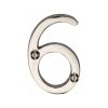 Heritage Brass Numeral 6 Face Fix 51mm (2") Polished Nickel finish