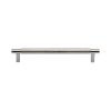 Heritage Brass Cabinet Pull Partial Knurl Design 160mm CTC Polished Nickel finish
