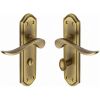 Heritage Brass Door Handle for Bathroom Sandown Design Antique Brass finish