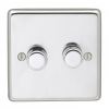 Eurolite Stainless Steel 2 Gang Dimmer Polished Stainless Steel