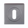 Serozzetta Square Standard Lock Profile Escutcheon - Black Nickel