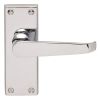 Victorian Lever On Latch Backplate - Polished Chrome