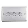 Eurolite Stainless Steel 3 Gang Dimmer Polished Stainless Steel