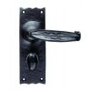 Traditional V Lever On Wc Backplate - Black Antique