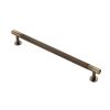 Ftd Knurled Pull Handle 224mm c/c - Antique Brass