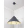 Smooth Brass Hockley Pendant in Slate