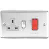 Eurolite Enhance Decorative 45Amp Switch with a socket Satin Stainless Steel
