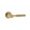 Millhouse Brass Mason Knurled Lever Door Handle on 5mm Slimline Round Rose - Satin Brass