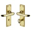 Heritage Brass Door Handle for Bathroom Windsor Design Polished Brass finish