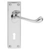 Contract Victorian Scroll Lever On Lock Backplate - Polished Chrome