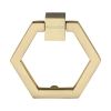 Heritage Brass Cabinet Drop Pull Hexagon Design 51mm Satin Brass finish