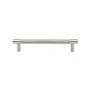 Heritage Brass Cabinet Pull Partial Knurl Design 128mm CTC Polished Nickel finish