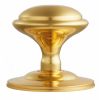 Round Centre Door Knob - Polished Brass