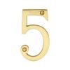 Heritage Brass Numeral 5 Face Fix 76mm (3") Satin Brass finish