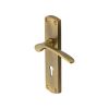 Heritage Brass Door Handle Lever Lock Diplomat Design Antique Brass finish