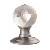 Ice Facetted Crystal Knob - Satin Chrome
