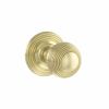 Old English Ripon Solid Brass Reeded Beehive Mortice Door Knob on Concealed Fix Rose - Polished Brass