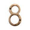 Heritage Brass Numeral 8 Face Fix 76mm (3") Antique Brass finish