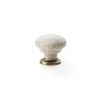 Alexander & Wilks - Ceramic Cupboard Knob - Cream Crackle Knob - Antique Bronze Rose