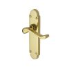 Heritage Brass Door Handle Lever Latch Savoy Design Polished Brass finish