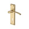 Heritage Brass Door Handle Lever Lock Sophia Design Satin Brass finish