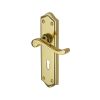 Heritage Brass Door Handle Lever Lock Buckingham Design Polished Brass finish