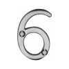 Heritage Brass Numeral 6 Face Fix 51mm (2") Satin Chrome finish