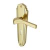 Heritage Brass Door Handle Lever Lock Waldorf Design Polished Brass finish