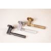 Millhouse Brass Mason Knurled Lever Door Handle on 5mm Slimline Round Rose - Satin Brass