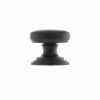 Old English Lincoln Solid Brass Victorian Cabinet Knob 32mm on Concealed Fix - Matt Black