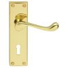 Victorian Scroll Lever On Lock Backplate - Polished Brass
