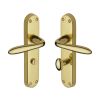 Heritage Brass Door Handle for Bathroom Sutton Design Polished Brass finish