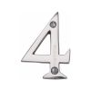 Heritage Brass Numeral 4 Face Fix 51mm (2") Polished Chrome finish