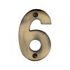 Heritage Brass Numeral 6 Face Fix 76mm (3") Antique Brass finish