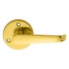 Victorian Lever On Round Rose  - Polished Brass