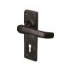 The Tudor Door Handle Lever Lock Windsor Design Black Iron