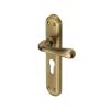 Heritage Brass Door Handle for Euro Profile Plate Charlbury Design Antique Brass finish