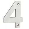 Numerals Number 4 - Satin Stainless Steel