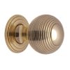 Heritage Brass Cabinet Knob Reeded Design 32mm Polished Brass finish