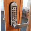 Borg BL5400 SS - 12 Button, Flat Bar Lever Handle Keypad & Flat Bar Inside Handle (No Device/With Free Passage), Stainless Steel (SS) Finish