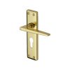 Heritage Brass Door Handle for Euro Profile Plate Kendal Design Polished Brass finish