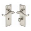 Heritage Brass Door Handle for Bathroom Edwardian Design Satin Nickel finish