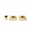 AGB Square Sliding Door Flush Pull - Polished Brass