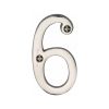 Heritage Brass Numeral 6 Face Fix 76mm (3") Polished Nickel finish