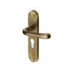 Heritage Brass Door Handle for Euro Profile Plate Luna Design Antique Brass finish
