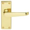 Victorian Lever On Latch Backplate - Polished Brass