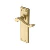 Heritage Brass Door Handle Lever Latch Edwardian Design Satin Brass finish