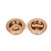 Polished Bronze 60mm Art Deco Round Pull - Privacy Set